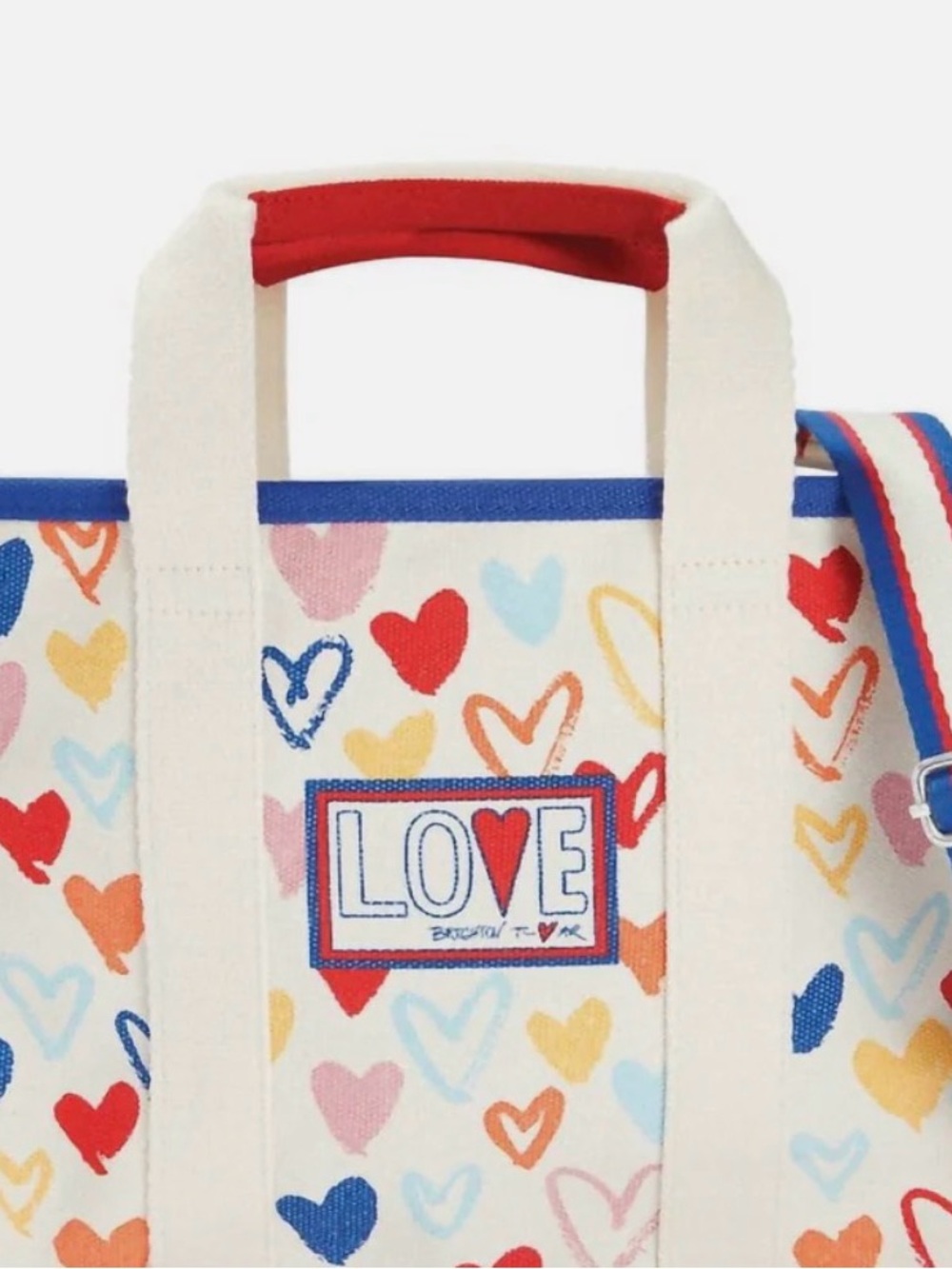 BRIGHTON  Heart Print Canvas Tote Bag‎ in Multi-Color